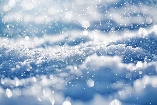 Water is depicted in a blurred manner, with bubbles floating on the surface. The bubbles create an interesting texture in the water, adding movement and life to the scene.