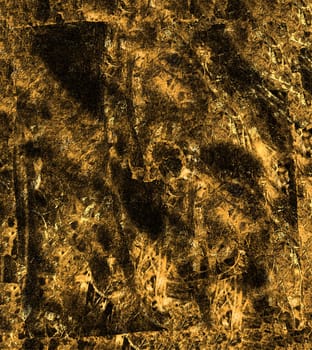 Grunge abstract background with spots and irregularities of golden black color