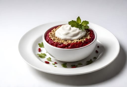 AI generated chile en nogada, mexican food on a white plate surrounded by the ingredients