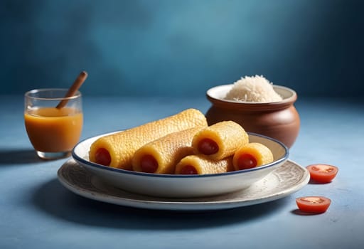 AI generated of enmoladas, a traditional mexican food with chicken meat and spicy sauce