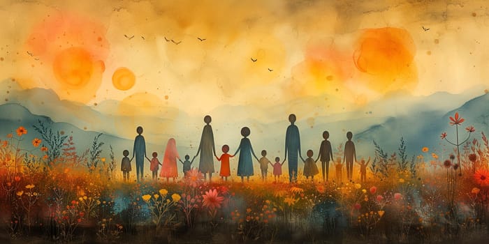 Multicultural people, volenteer and humanitarian help concept, charity and friendship, support teamwork, human rights and diversity