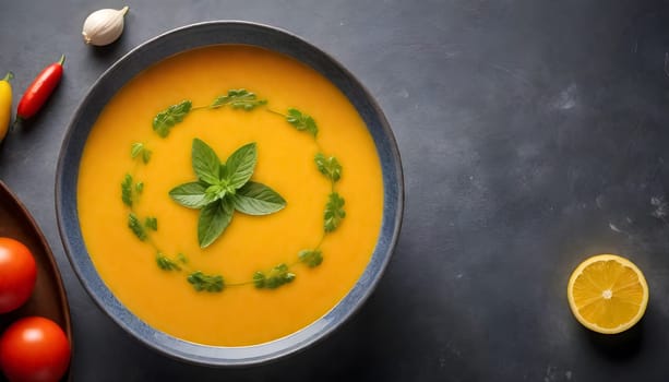 AI generated of a bowl of sopa de lima, mexican traditional soup