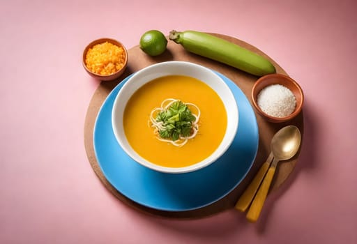 AI generated of a bowl of sopa de lima, mexican traditional soup