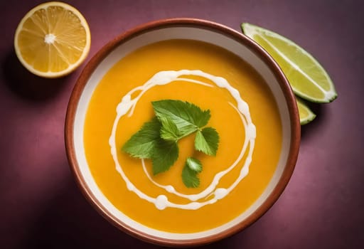 AI generated of a bowl of sopa de lima, mexican traditional soup