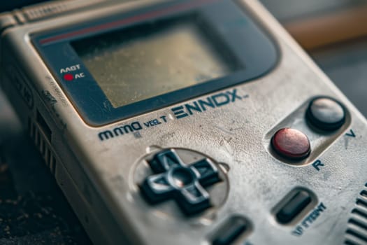 Dive into the intricate details of a futuristic video game controller, showcasing its ergonomic design and high-tech buttons.