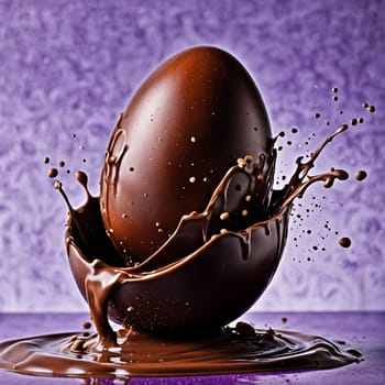 Chocolate easter egg splash.