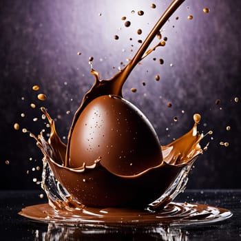 Chocolate easter egg splash.
