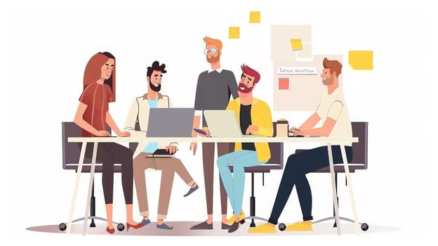 Witness the dynamic energy of a creative business team as they engage in brainstorming and ideation sessions, fueling innovation and fostering groundbreaking projects.