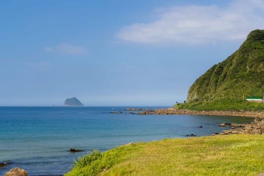 Sea of the coastline with blue sky
