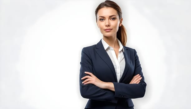 AI generated portrait of business woman person on working environtment