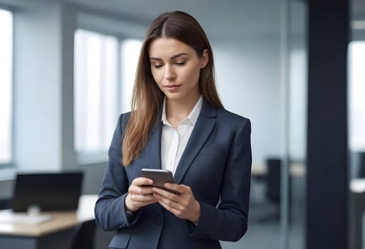 AI generated portrait of business woman person on working environtment