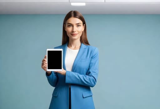 AI generated portrait of business woman person on working environtment