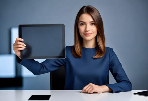 AI generated portrait of business woman person on working environtment