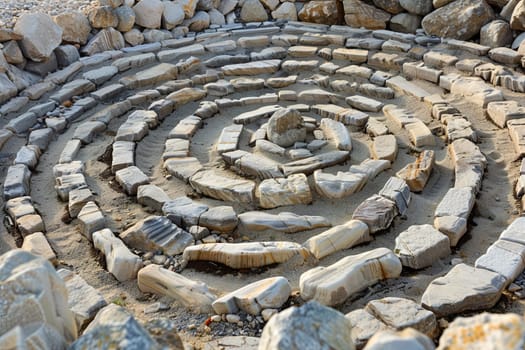 A stone circle stands among the rocky terrain, showcasing ancient architecture nestled within the natural landscape.