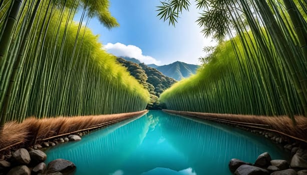 AI generated of A bamboo forest in kyoto, Japan