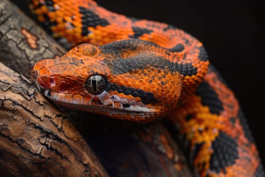 Dominican red mountain boa snake. AI Generated.
