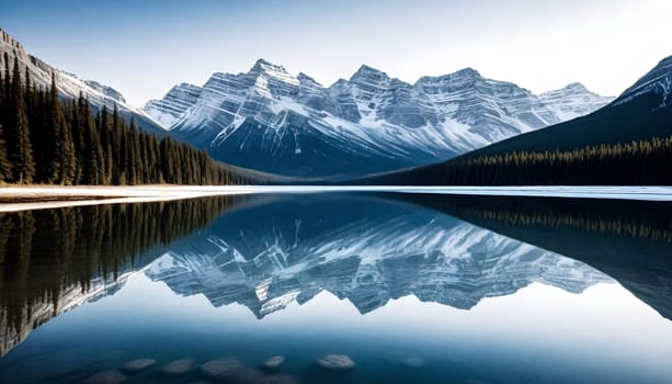 AI generated of banff national park in canada with a lake and mountains in the background