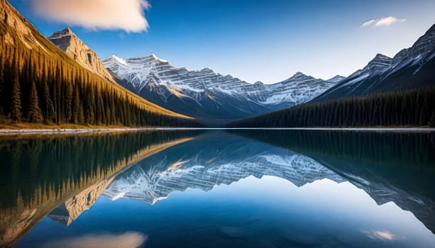 AI generated of banff national park in canada with a lake and mountains in the background