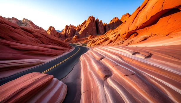 AI generated of a desert landscape with rocks and clouds in the sky