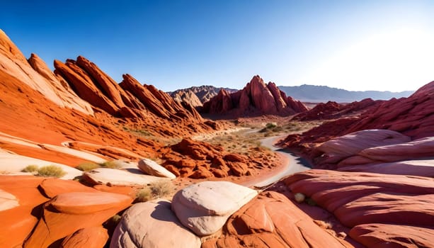 AI generated of a desert landscape with rocks and clouds in the sky