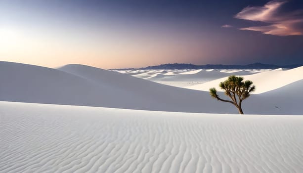 AI generated of a sand dune with a lone figure in the middle
