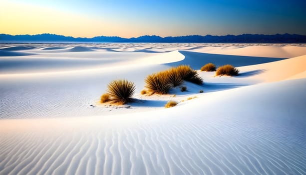 AI generated of a sand dune with a lone figure in the middle