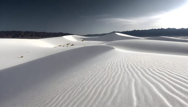 AI generated of a sand dune with a lone figure in the middle