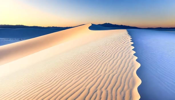 AI generated of a sand dune with a lone figure in the middle
