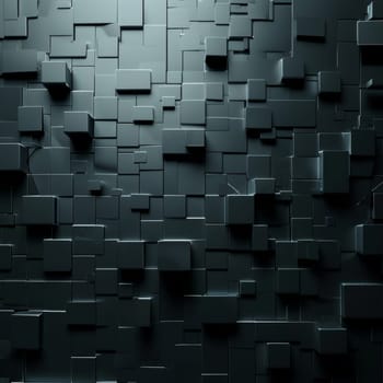 Textured black geometric pattern with a 3D effect for a modern and artistic background