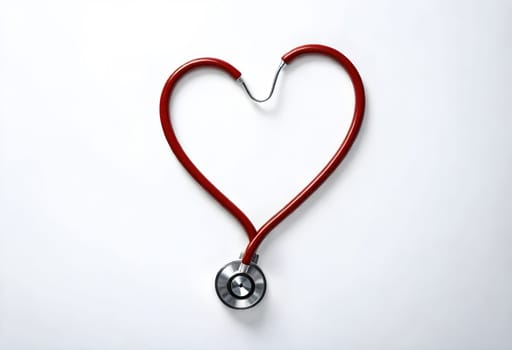 AI generated of a red stethoscope with a heart symbol on it
