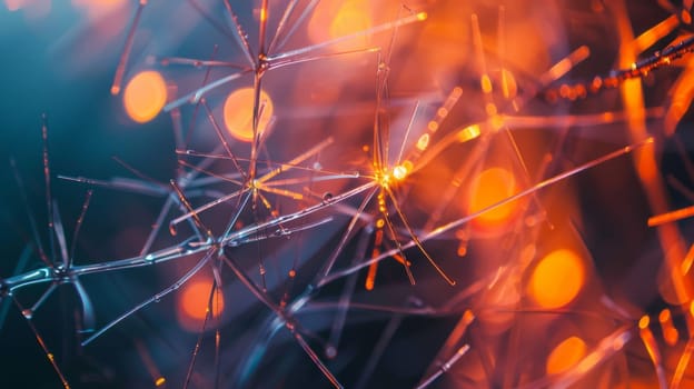 A cluster of various colored lights captured in a blurred motion, creating an abstract and dynamic visual effect.
