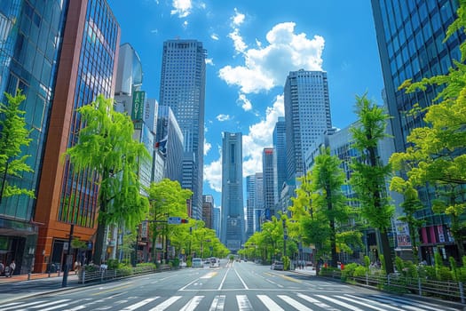 Intersection of streets in a modern urban area professional photography