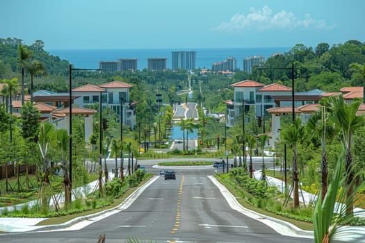 Intersection of streets in a modern urban area professional photography