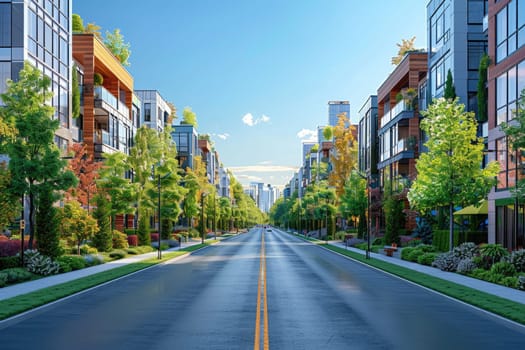 Intersection of streets in a modern urban area professional photography
