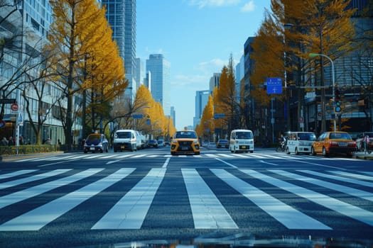 Intersection of streets in a modern urban area professional photography