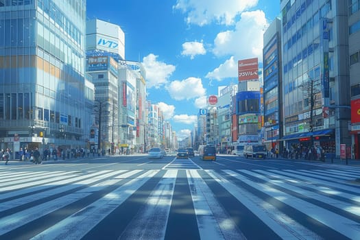 Intersection of streets in a modern urban area professional photography