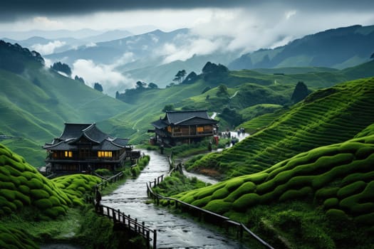 luxury homestay on a hilltop with views of green tea plantations inspiration ideas