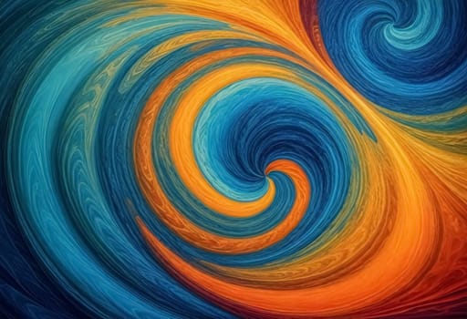 AI generated of a colorful abstract painting of a spiral