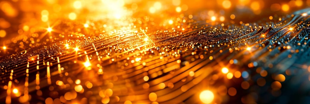 A close up of a shiny surface with lots of lights