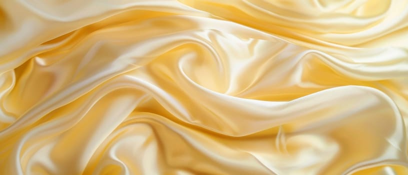 Warm shades of golden yellow intermingle with creamy whites, forming a graceful flow of winding forms reminiscent of liquid gold on canvas