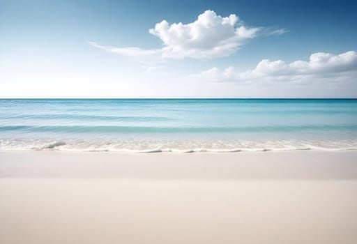 AI generated of a beach with a wave in the ocean and white sand
