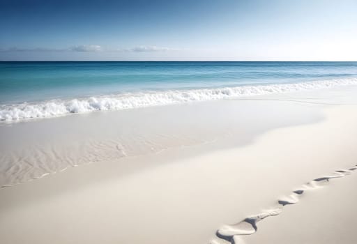 AI generated of footprints in the sand on a beach
