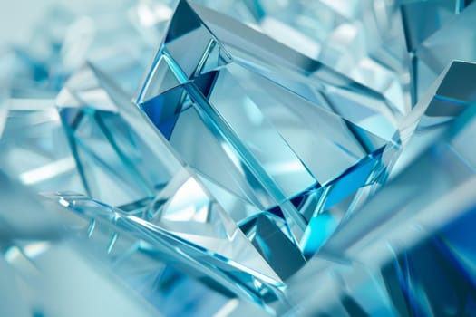 A detailed view of a brilliant blue diamond, showcasing its facets and vibrant hue under intense light. The diamond reflects light, creating a mesmerizing play of colors and sparkle.