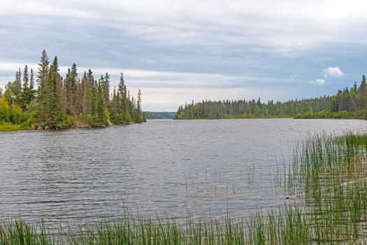 Quiet Lake on a Cloudy Day in the Far North on Whitefish Lake in Manitoba