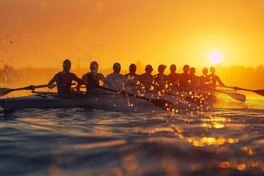 A group of people joyfully riding on top of a boat as it navigates the ocean waves.