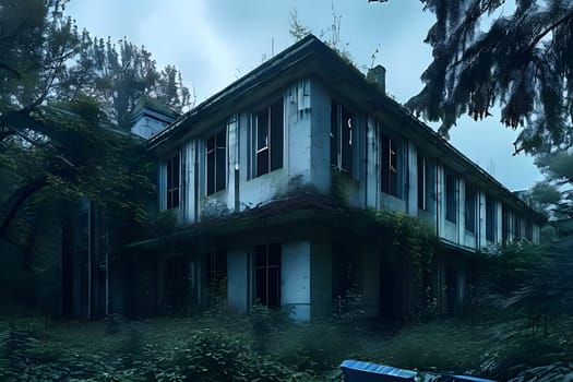 abandoned hospital exterior