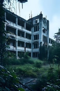 abandoned hospital exterior