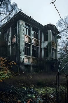 abandoned hospital exterior