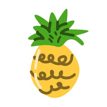 Pineapple with leaves icon on white background. Vector illustration can used for sticker, poster, print, flyer.
