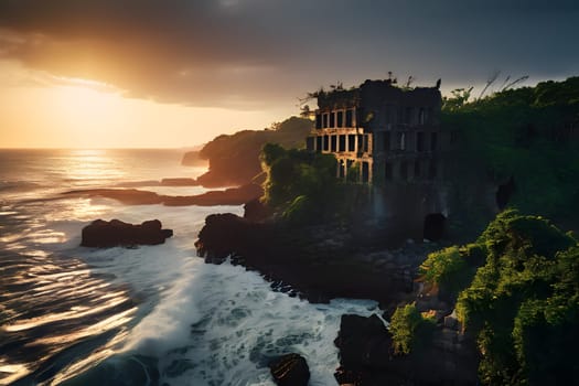 abandoned island prison overgrown with nature